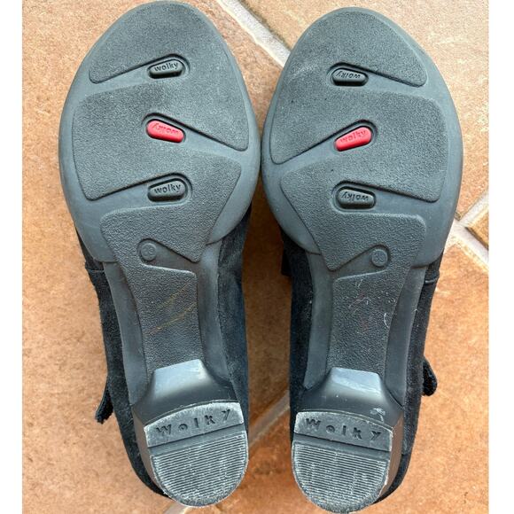 Wolky Black Suede Mid Heel Mary Jane Comfort Shoes size 39 US 8 - Picture 10 of 15